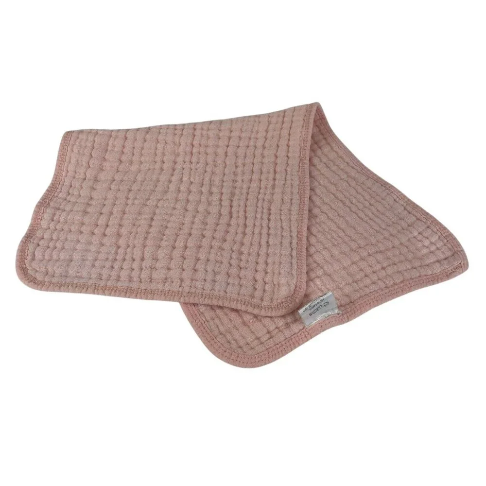 Comfy Cubs Muslin Burp Cloths Large 100% Cotton 19" x 10" Pink - Picture 2 of 5